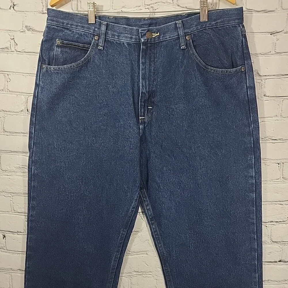 WRANGLER 36 x 34 Jeans Blue RELAXED fit 100%‎ COTTON 5-STAR PREMIUM men's NWT